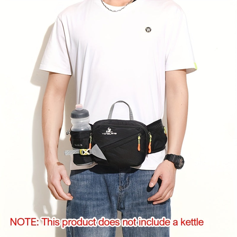 Versatile Running Waist Bag with Water Bottle Holder – Durable Nylon with Zippers for Hiking and Marathons