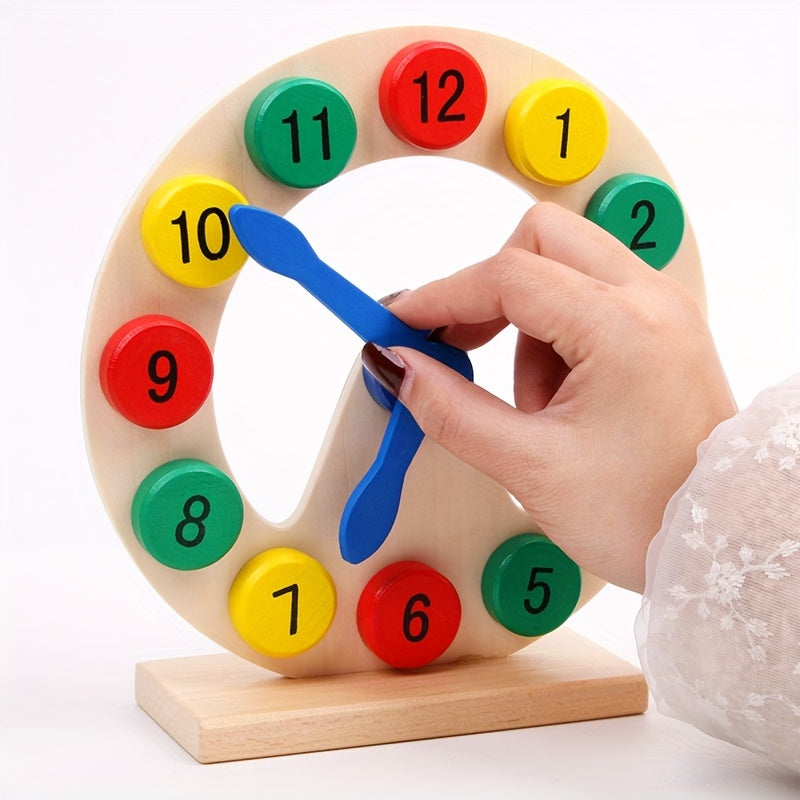 Wooden Learning Clock for Children – Educational Toy to Learn Numbers and Time