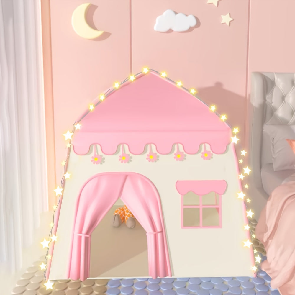 Flower Princess Tent for Children – With Star Lighting and Toy Accessories