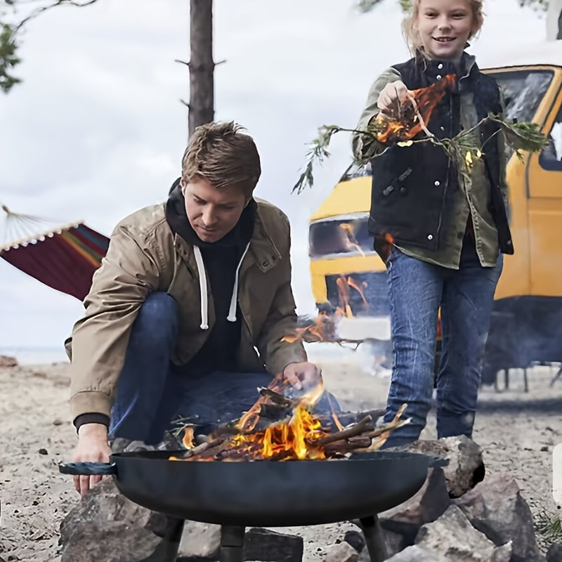 Cast Iron Fire Bowl – Ideal for Barbecue, Camping, and Garden Lighting
