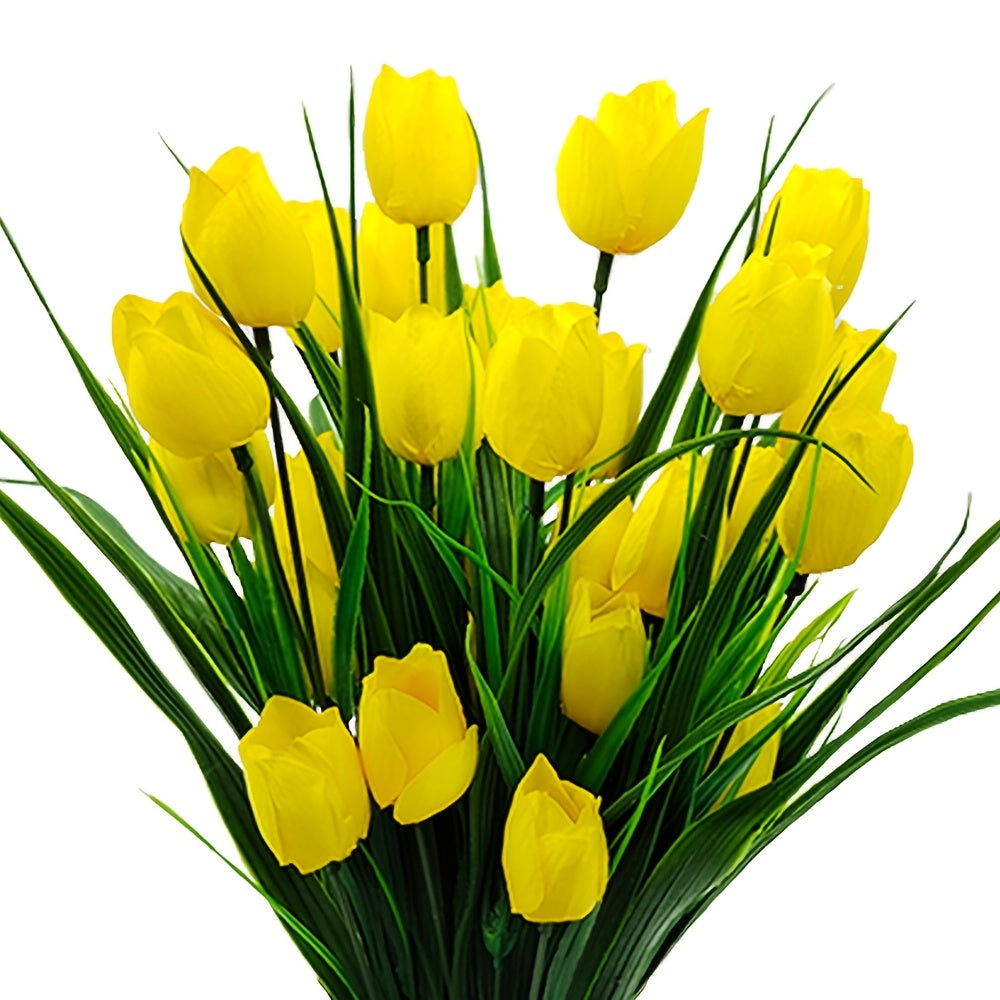 Set of 6 Bundles of Artificial Tulips – UV-Resistant and Realistic for Garden and Interior Decoration