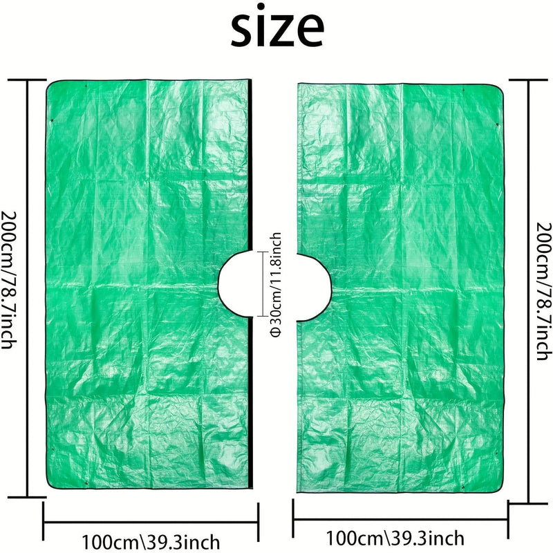Large Garden Tarp with Tree Cutout – Waterproof, Reusable, and Perfect for Pruning Work