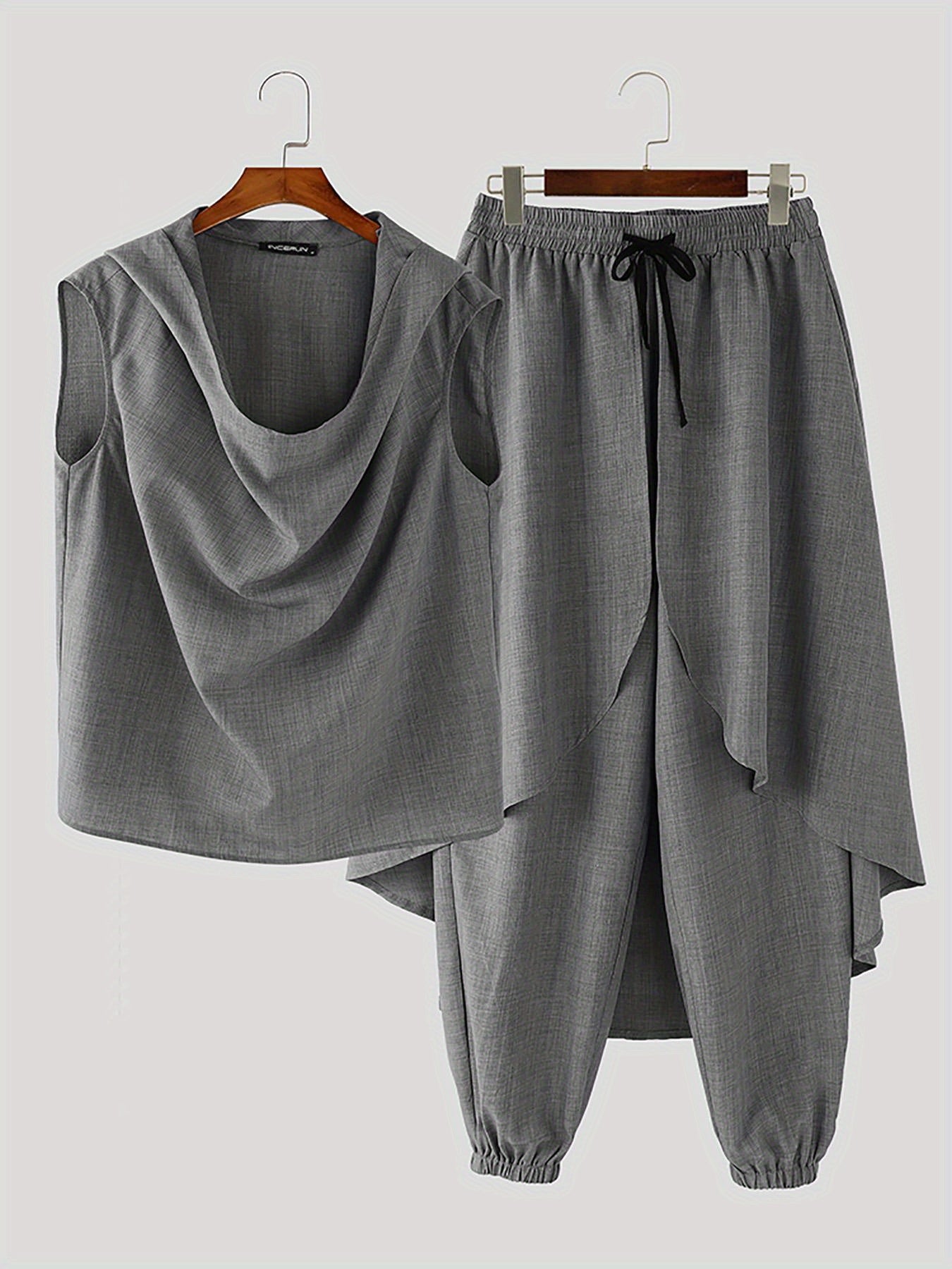Cool Mid-Length Men's Set – Sleeveless Vest and Baggy Pants