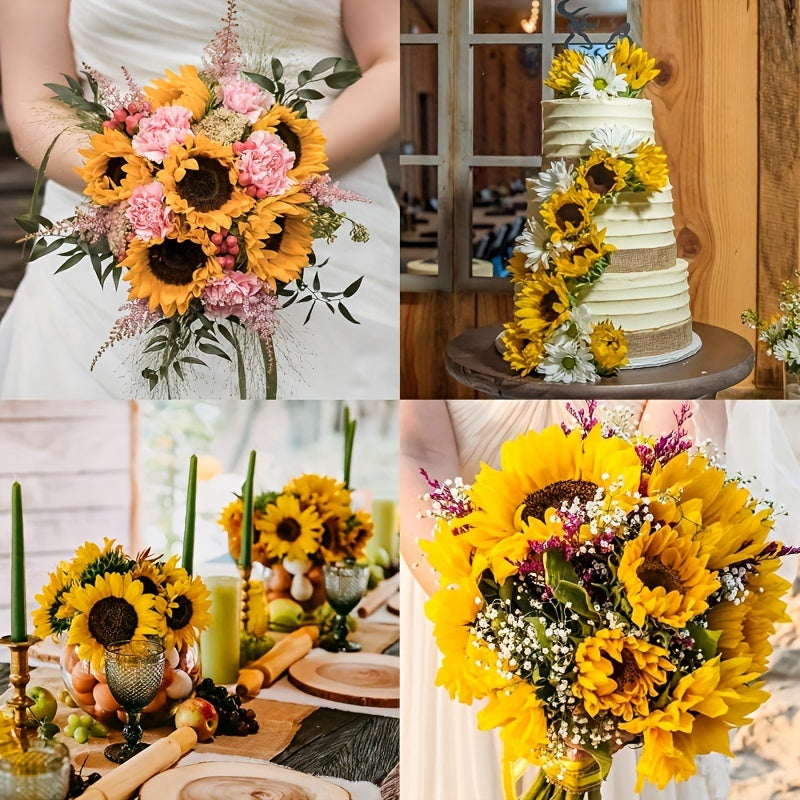 Set of 11 Vibrant Sunflowers – Perfect for Autumn, Weddings, and Garden Decoration