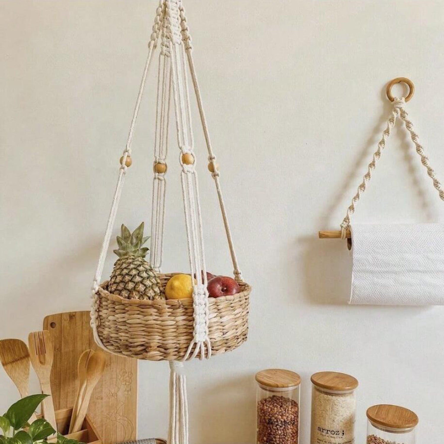 Handwoven Bohemian Hanging Basket - Ideal for Decorating Your Space