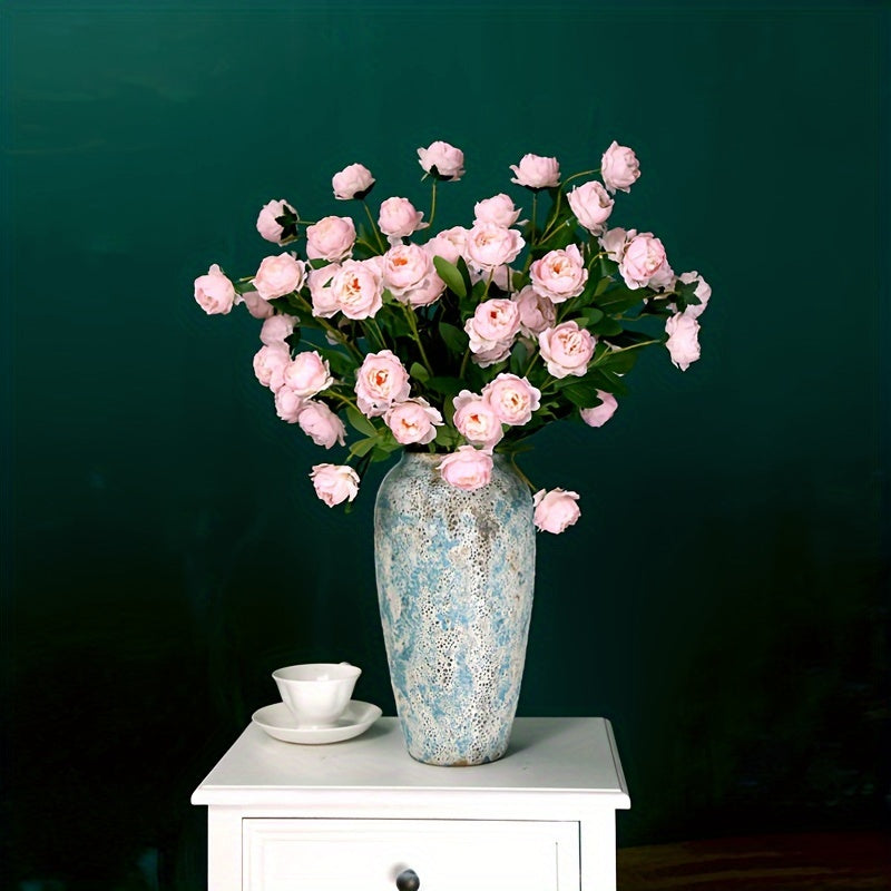 Unique Vintage Ceramic Vase – Handmade Blue Earthenware for an Authentic Look