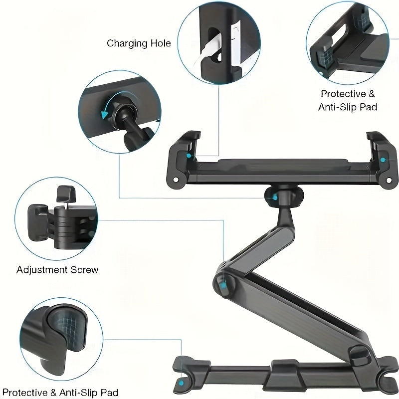Car Headrest Tablet Holder – Adjustable Mount for Tablets and Smartphones
