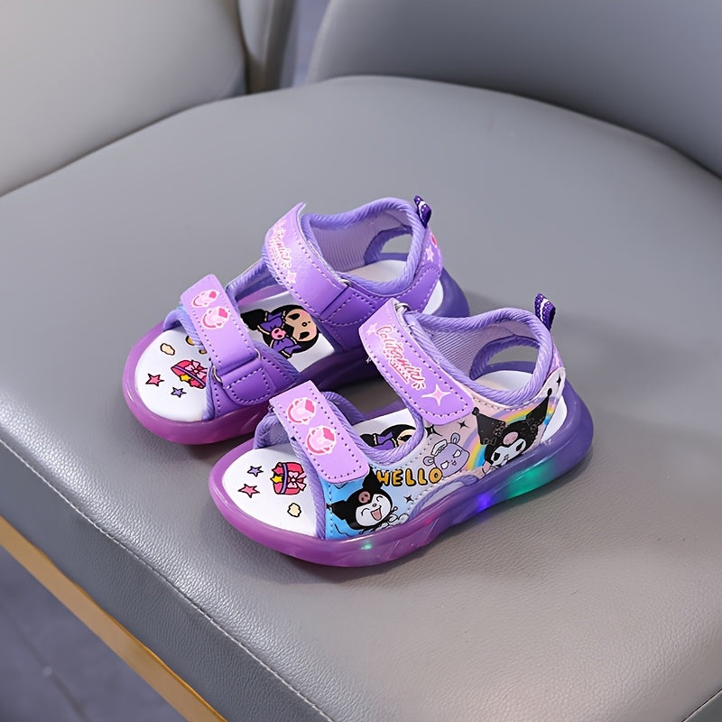 Sanrio Girls' Light-Up Sandals – Kawaii Cartoon Princess Sandals for Summer