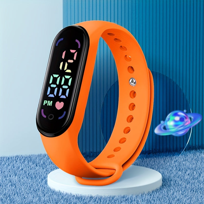Glow-in-the-Dark Children's Watch - Colorful LED Display and Sporty Design