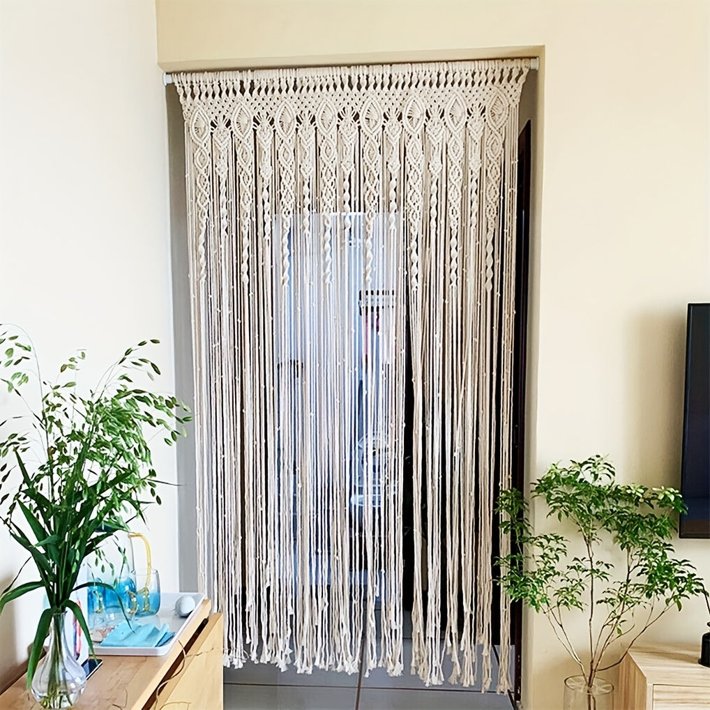 Boho Macramé Curtain – Decorative and Practical Room Divider