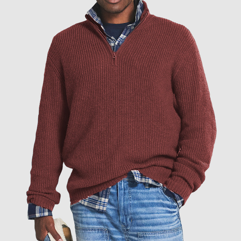 Men's Jumper with Zip Collar – Luxurious and Comfortable Cashmere