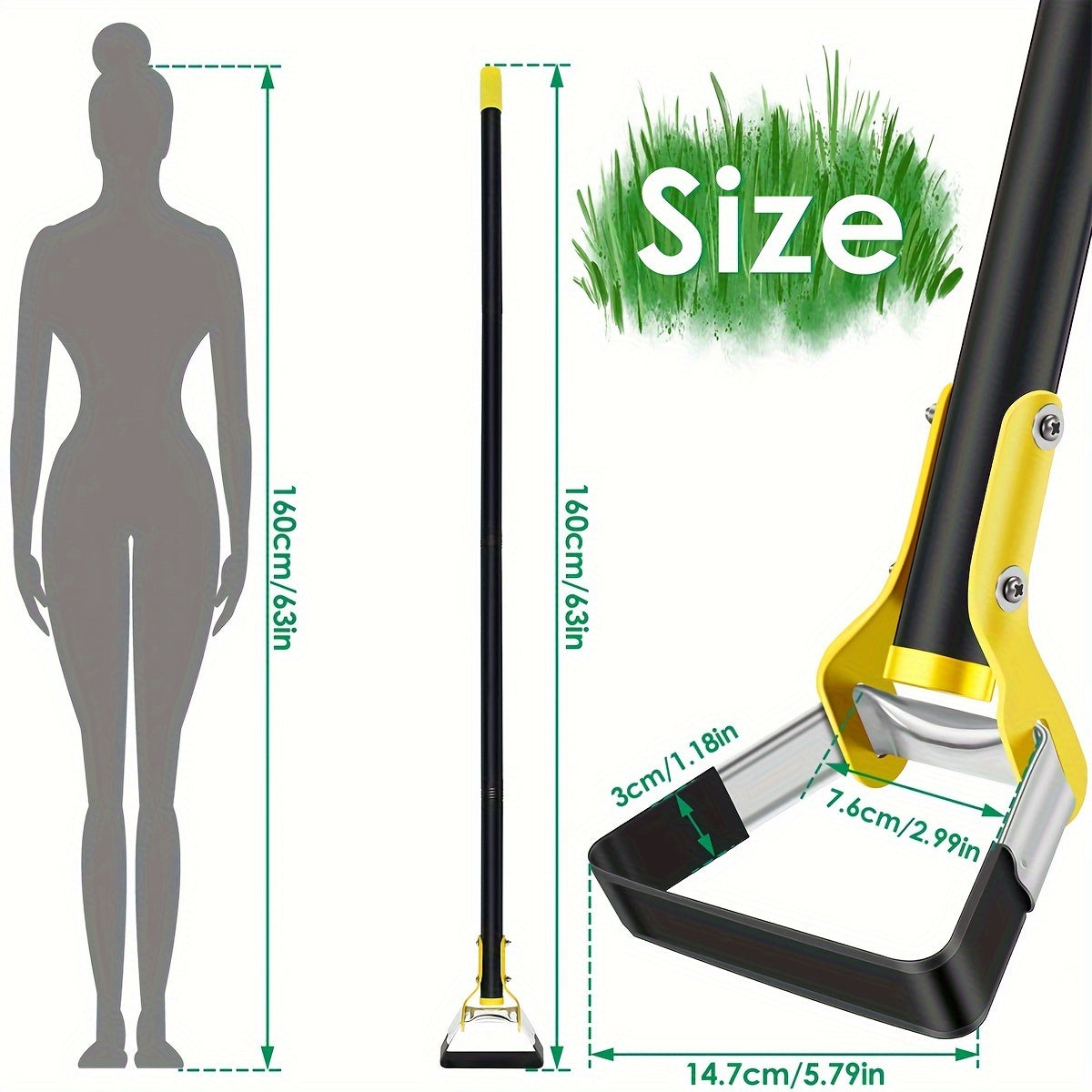 Stainless Steel Ergonomic Garden Tool with Triangular Head – For Weeding and Soil Cultivation