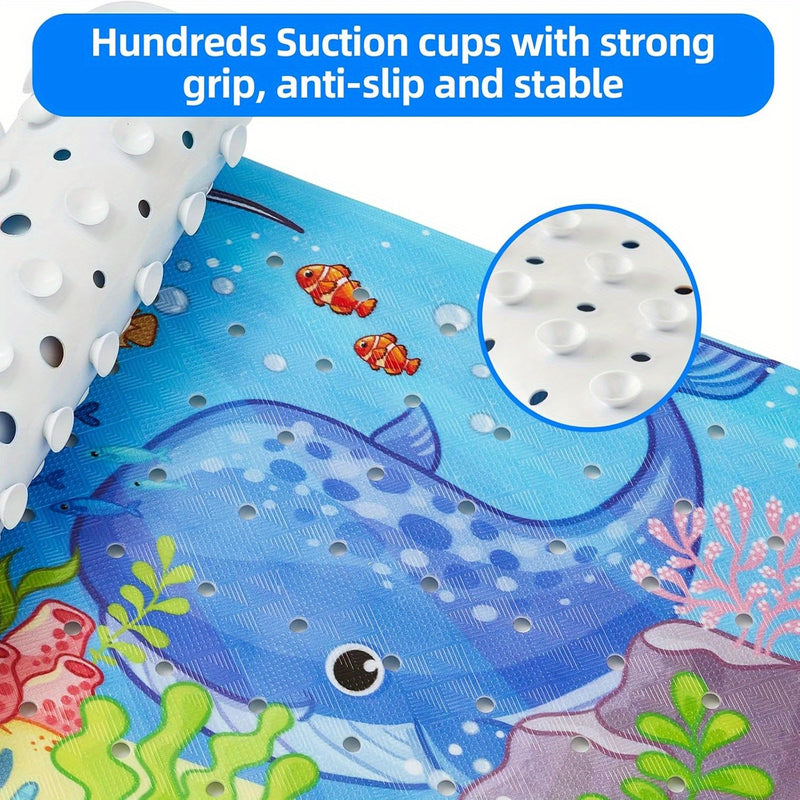 Extra-Long Non-Slip Bath Mat – Machine Washable with Suction Cups