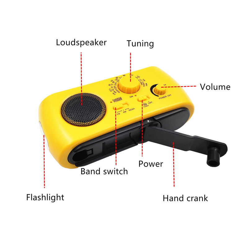 SurvivorTune Emergency Radio - Portable AM/FM Radio with Charger & Flashlight