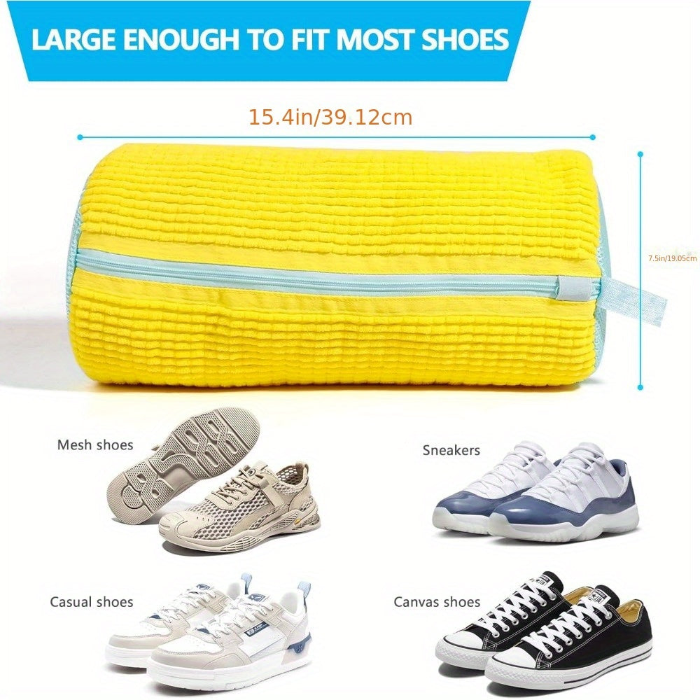 Yellow Shoe Washing Bag with Chenille – Safe and Careful