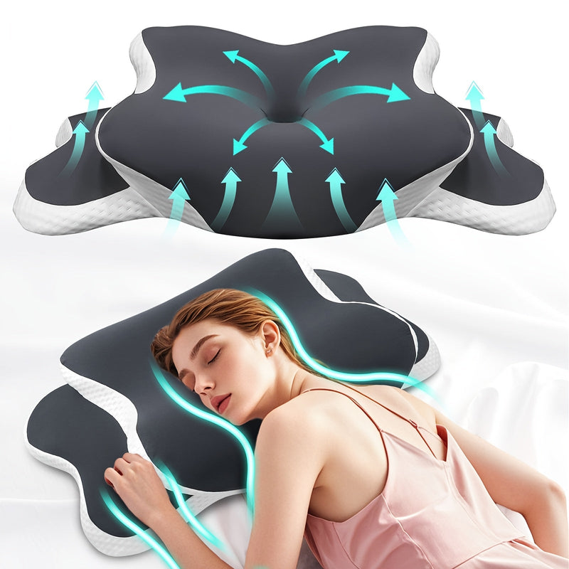 Ergonomic Memory Foam Neck Pillow – For Optimal Comfort and Support During the Night
