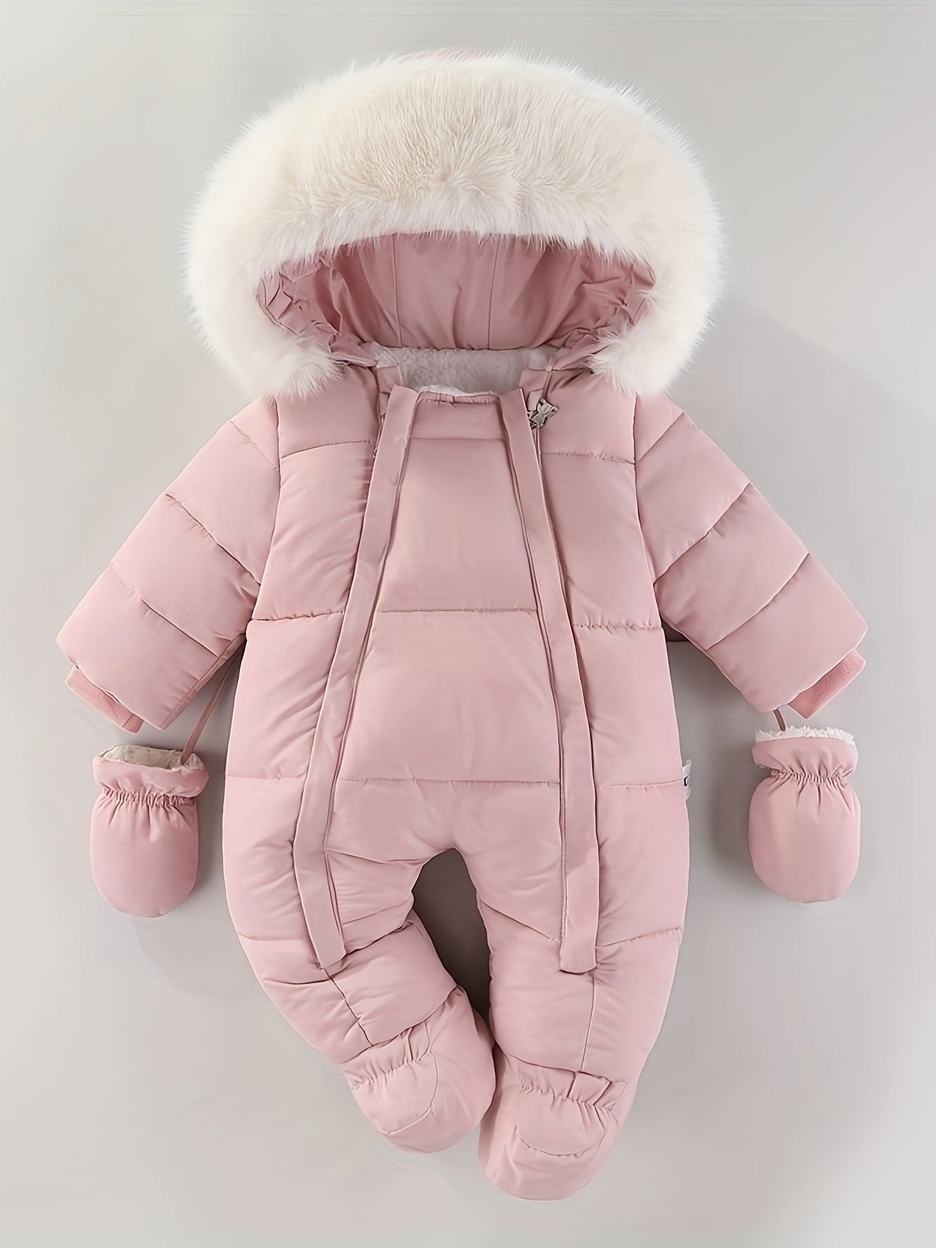 Frosty Baby Romper – Luxe Winter Jumpsuit with Hood for the Colder Months