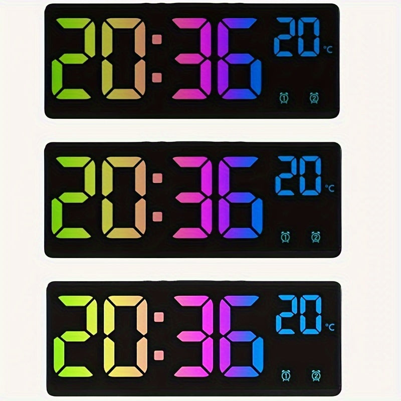 RGB Digital Alarm Clock – Voice-Controlled, Dual Alarm, and Temperature Display