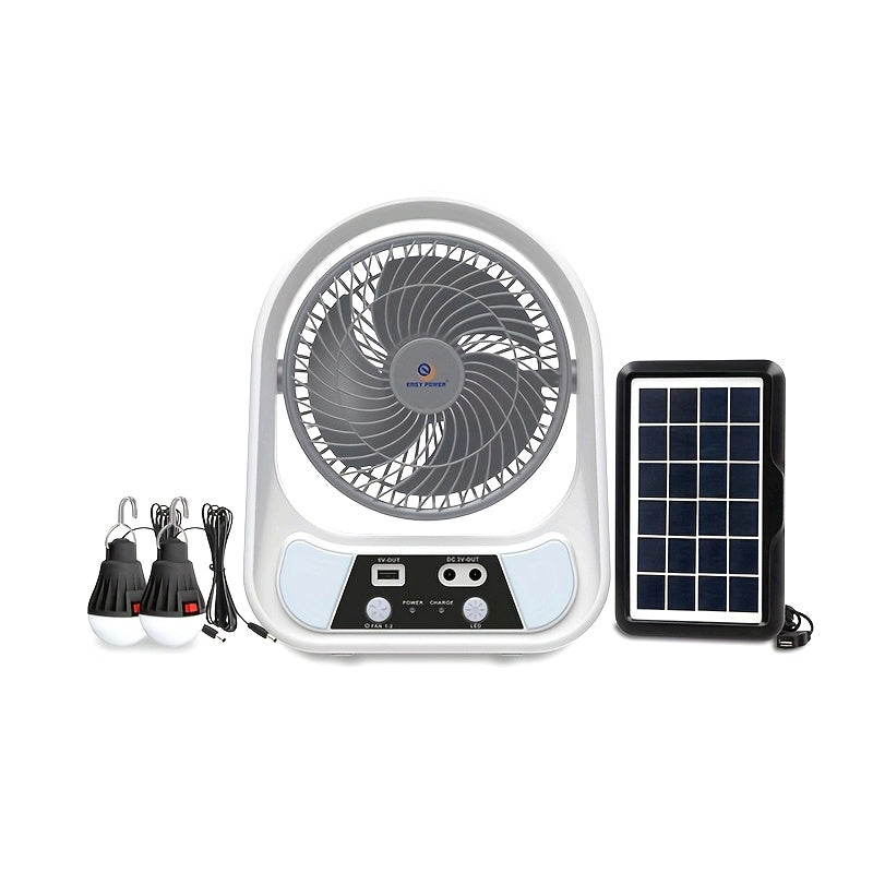 Portable Solar-Powered Fan and Night Light – Multifunctional and Rechargeable