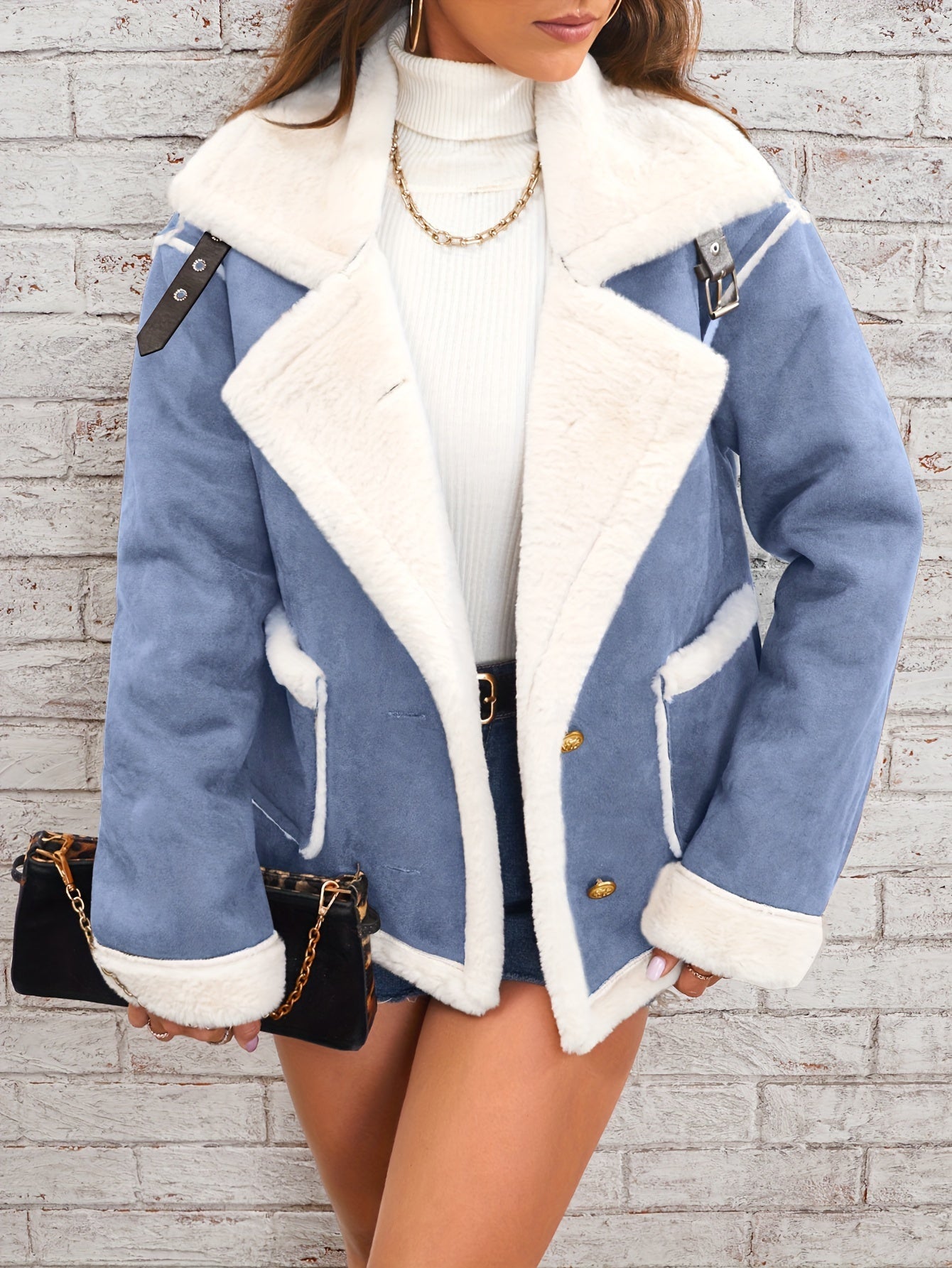 Plush Lapel Winter Coat – Stylish and Warm for the Cold Months