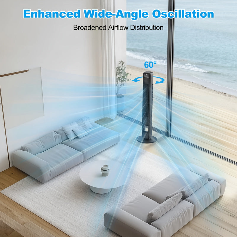 Blade-less Tower Fan – Quiet and Adjustable