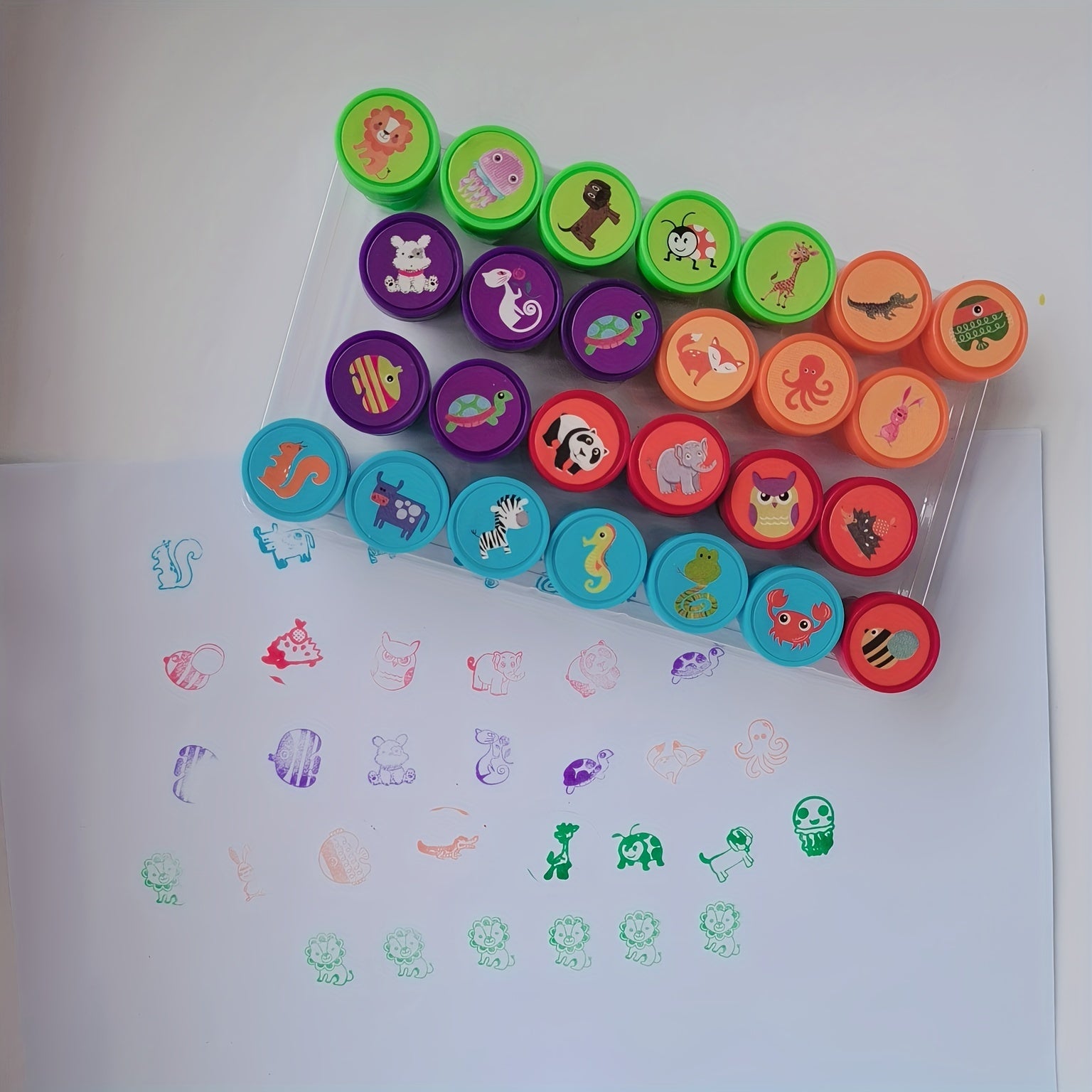 Colorful Animal Stamp Set – 26 Different Stamps for Creative Crafting and Education