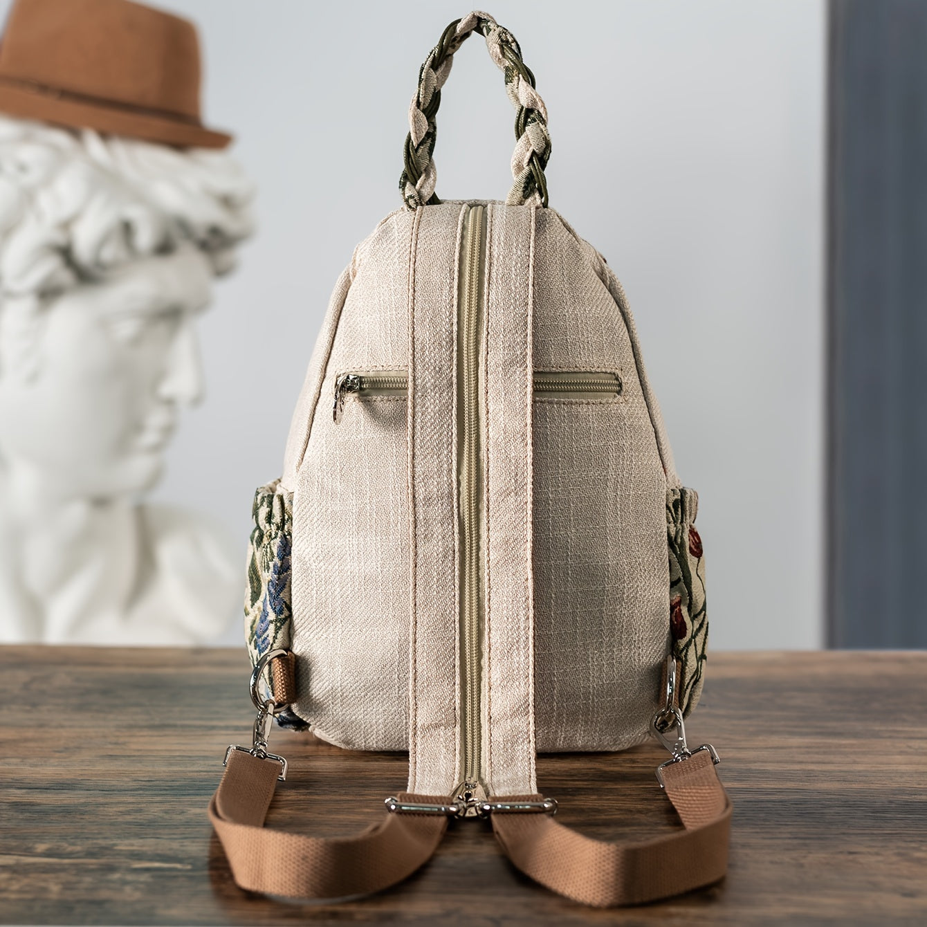 EthnoCharm Embroidered Backpack – Artistic and Practical