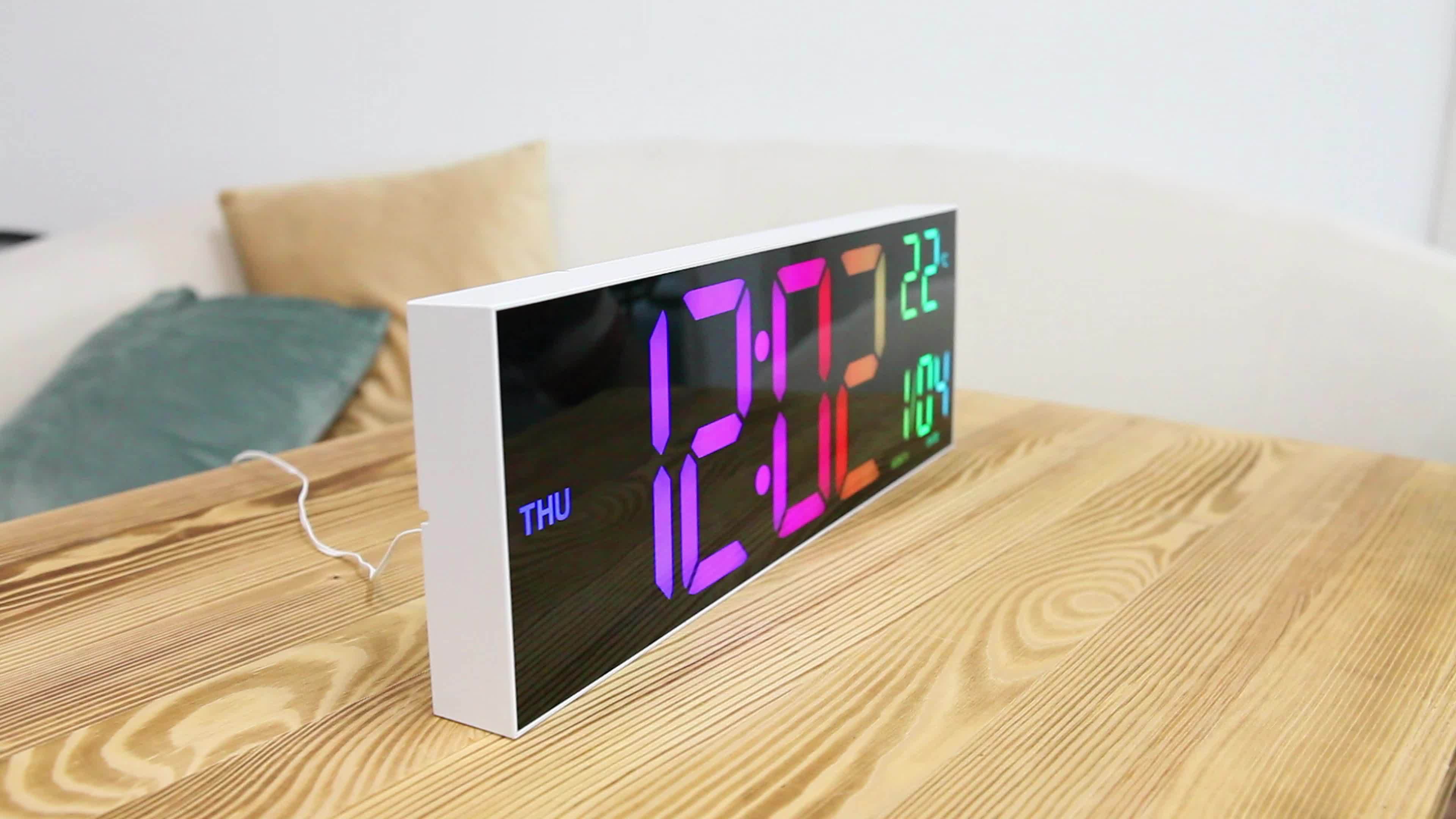 LumiWall Digital Wall Clock – Large, Colorful, and Easy to Read