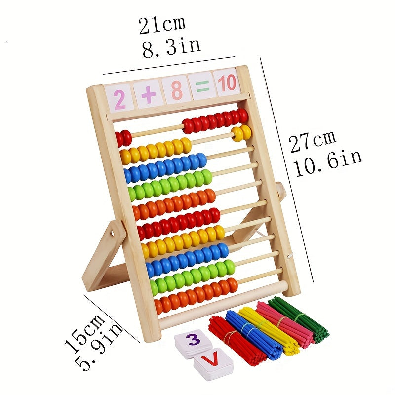 Educational Wooden Abacus – Learn Addition and Subtraction with Colorful Beads