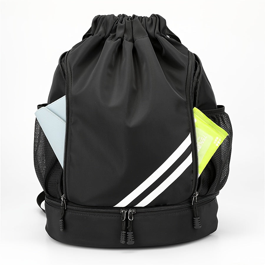 Sporty Drawstring Backpack - Spacious and versatile for any activity