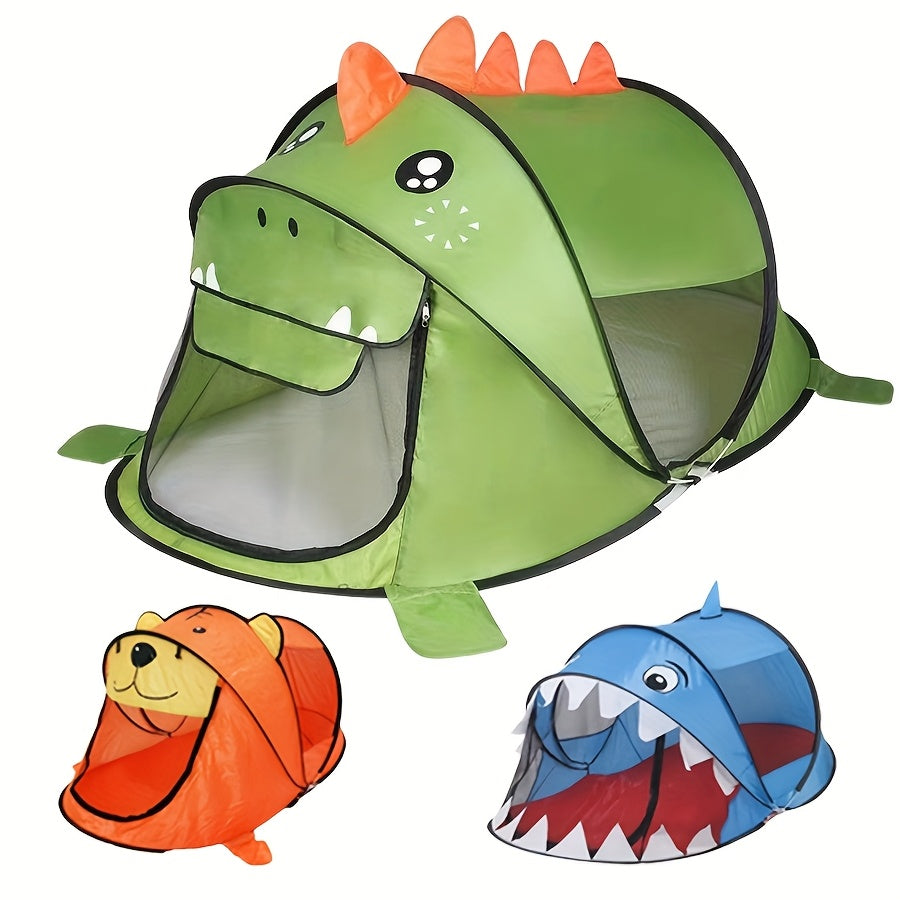 Children’s Dinosaur, Shark & Bear Pop-Up Play Tent Set with UPF 50 – Breathable & Portable for Babies & Toddlers