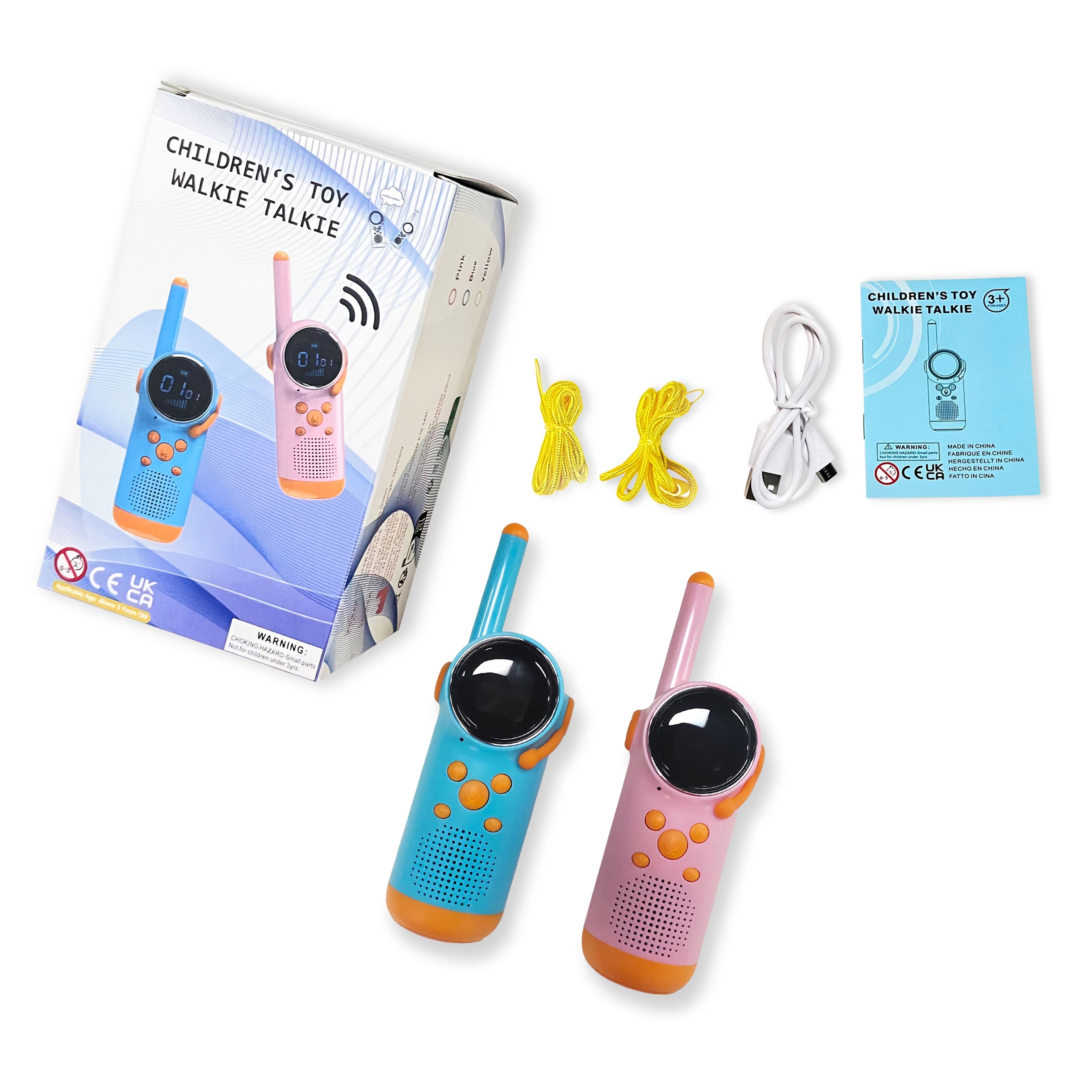 Kids Walkie-Talkies Pair – 3-Mile Range & Rechargeable Battery