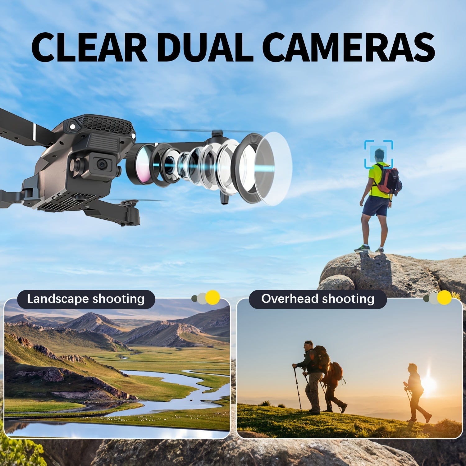 E88 Drone with Dual Camera – Foldable Quadcopter with Altitude Hold