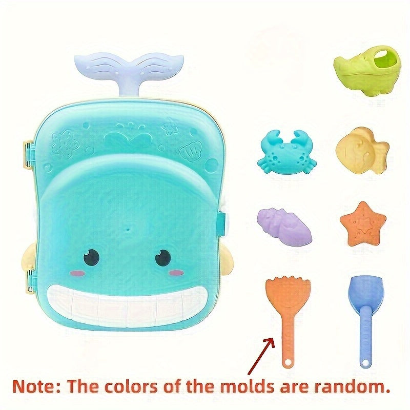 Whale-Themed Beach Toy Set for Babies – 8-Piece Travel Case