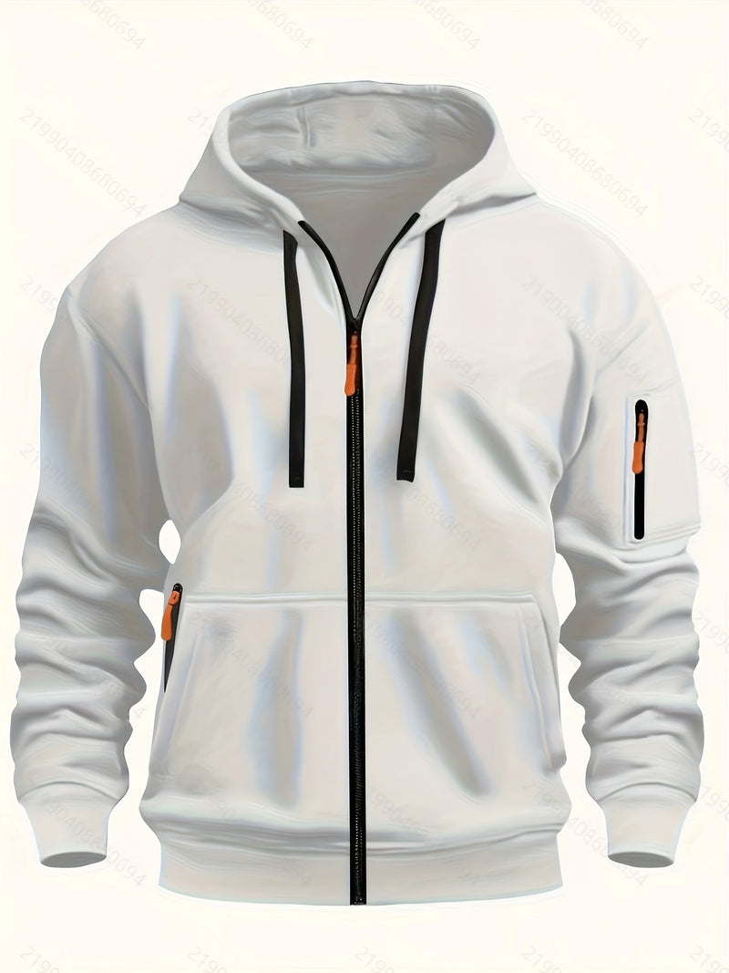 Men's zip-up hoodie with hood – Casual outdoor sweatshirt