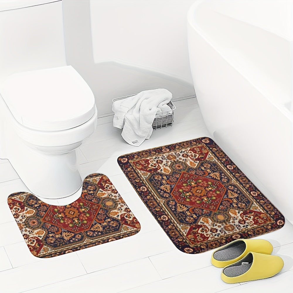 Persian-Inspired Bathroom Rugs Set – Absorbent and Non-Slip
