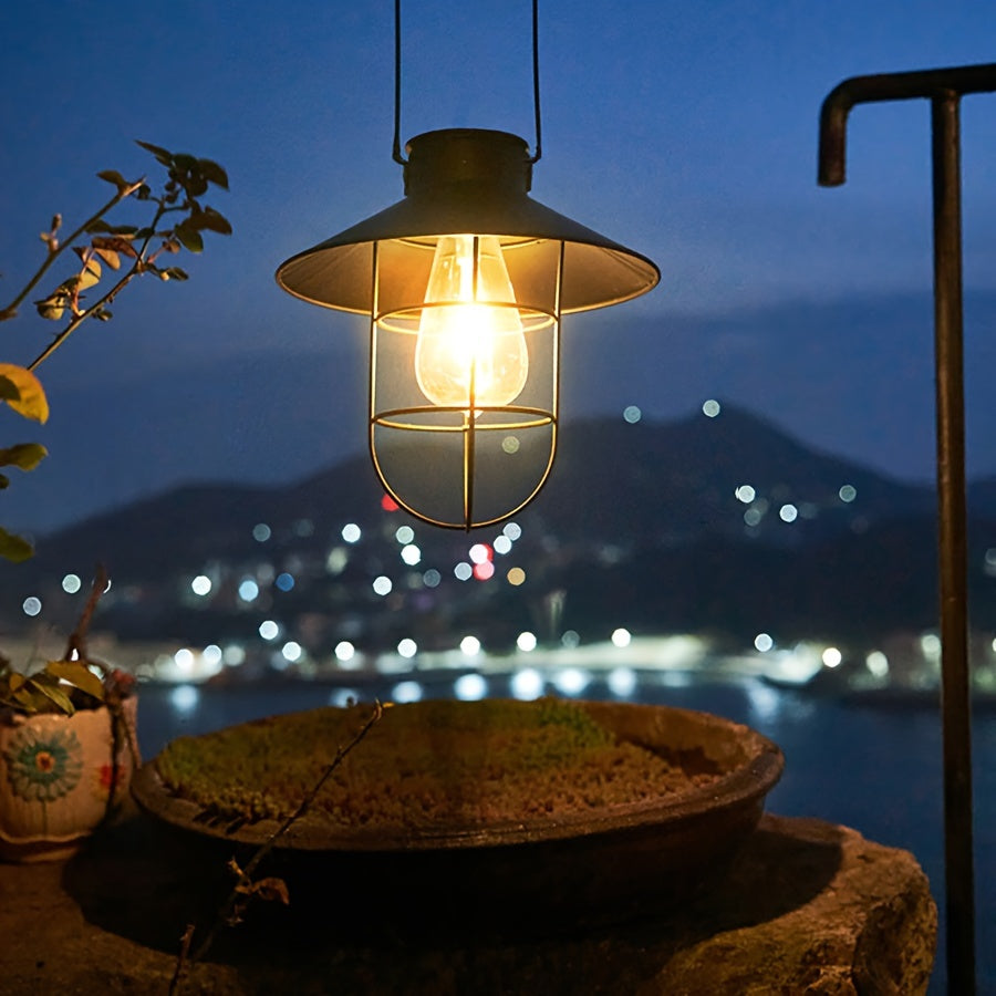 Set of 2 Solar Retro Lanterns – Vintage Hanging Lamps for Garden and Balcony