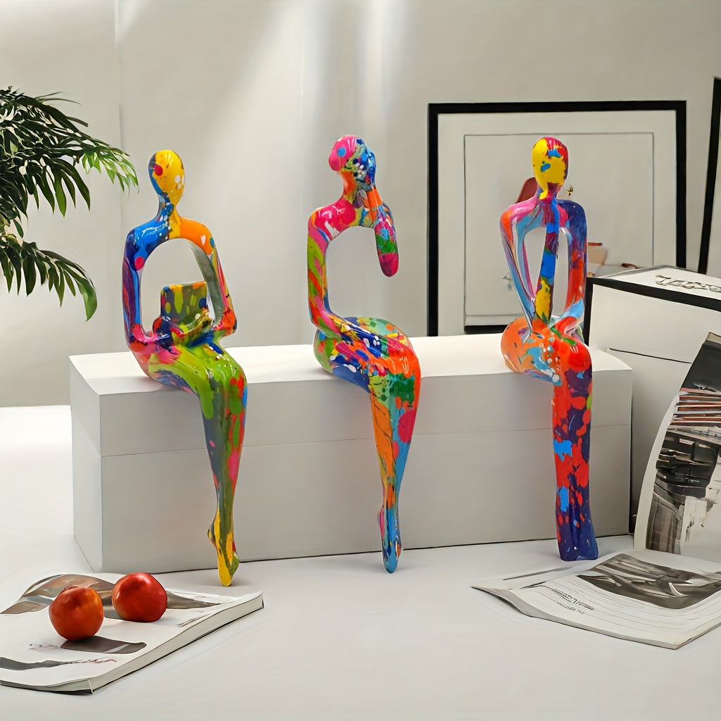 Color Explosion Art Figures Set - For a Bold and Creative Interior Look