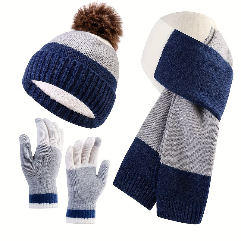 Trendy Winter Set - Hat, Scarf, and Gloves for Cold Days