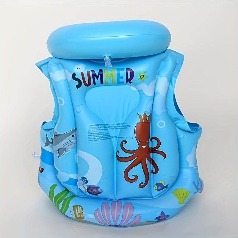 Children's Swim Vest with Shark Print – Comfortable & Safe for Swimming Fun in the Water