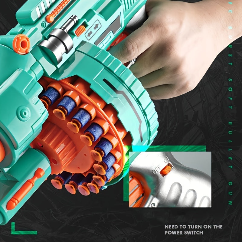 Automatic Foam Blaster – Turquoise Pistol with 40 Foam Balls for Fun Playtime
