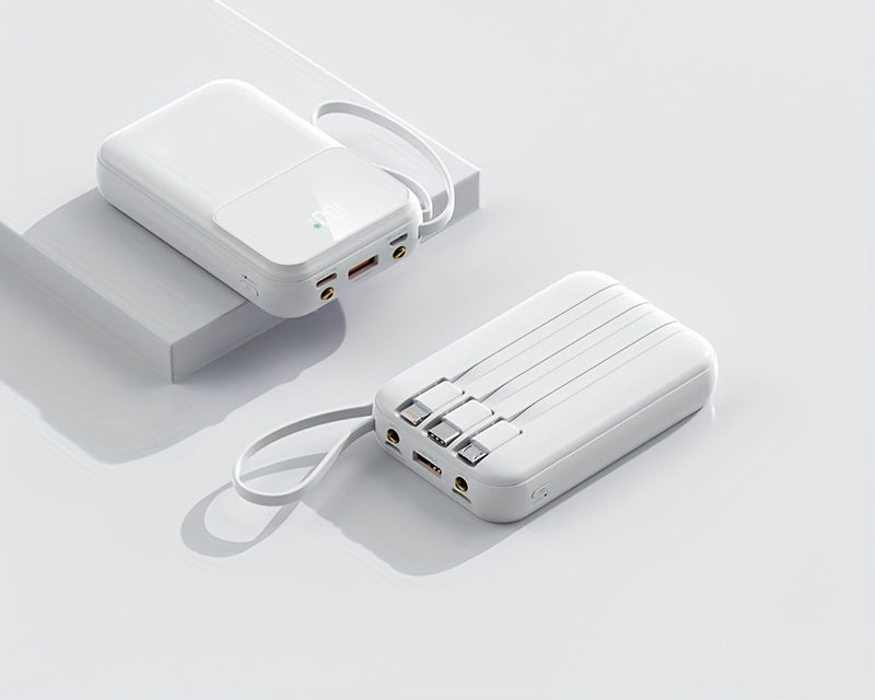 Ultimate Portable Power Bank 10000mAh - Fast Charging with Built-in Cables