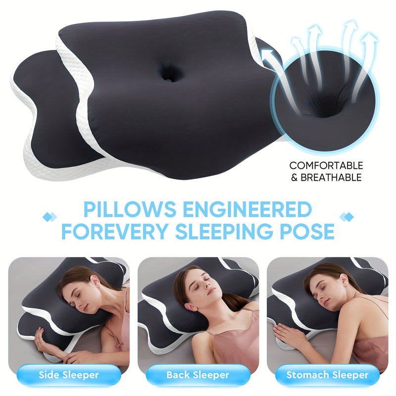 Ergonomic Memory Foam Neck Pillow – For Optimal Comfort and Support During the Night