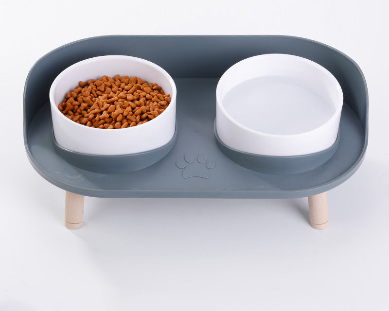 Elevated Double Pet Bowl – Comfortable and Healthy Eating for Cats and Dogs