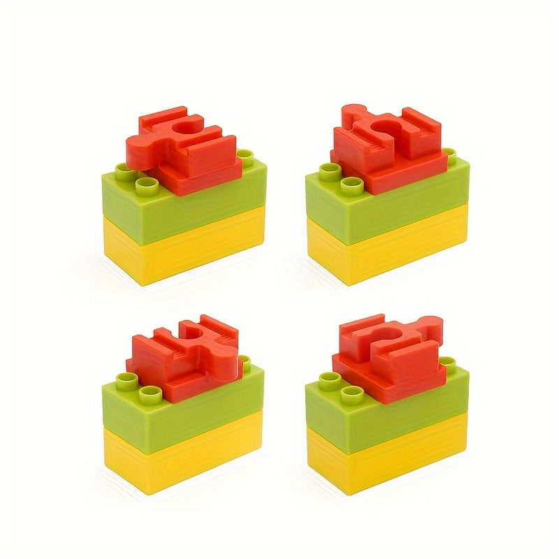 Set of 7-14 Colorful Wooden Track Adapters – Adjustable Connectors for Model Building