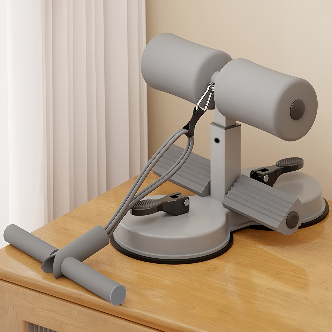 Adjustable Sit-Up Assistant with Double Suction Cups – Ideal for Home Fitness and Core Training