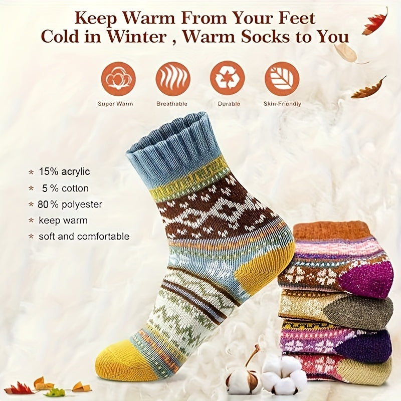 Lola Set of 5 Pairs of Winter Socks for Women - Warm and Comfortable for the Cold Months