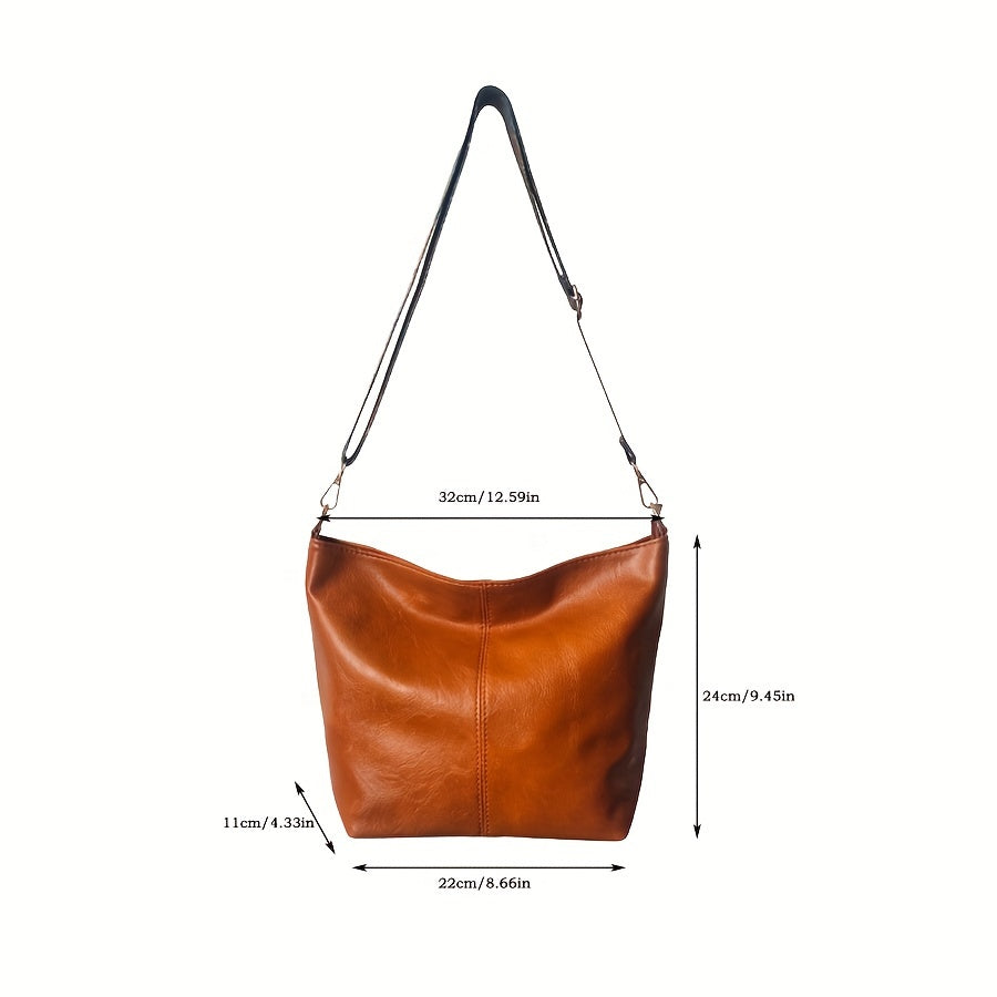 Wide Geometric Bag – Large Capacity Crossbody with Retro Vibe