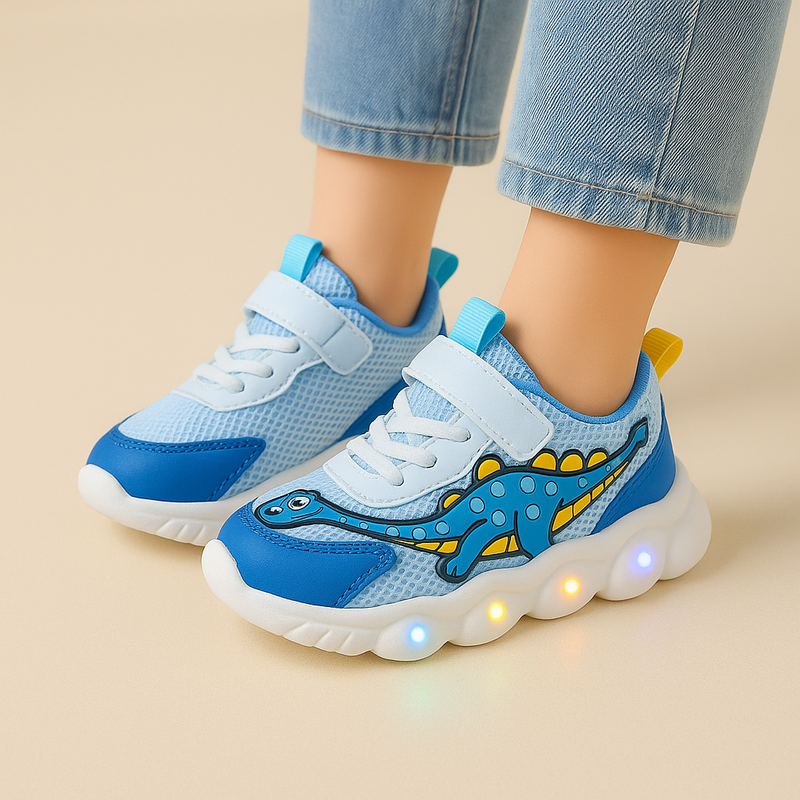 Kids' Dino Sneakers with LED Sole – Cool and Playful