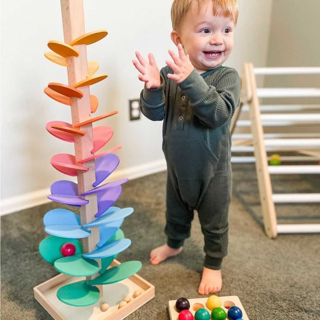 Rainbow Wooden Tree Toy – Educational and Natural Play Fun